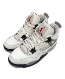 NIKE（ナイキ）の古着「Air Jordan 4 Retro White Cement / エアジョーダン4 レトロ ホワイト セメント」｜ホワイト×グレー