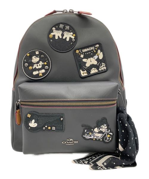 COACH（コーチ）COACH (コーチ) DISNEY (ディズニー) チャーリー ミッキー パッチワーク スタッズ ブラックの古着・服飾アイテム