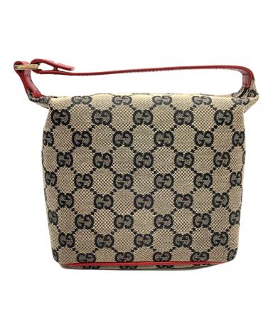 お値下げしました！ グッチアクセサリーポーチ 中古・古着通販】GUCCI (グッチ) アクセサリーポーチ ベージュ×レッド