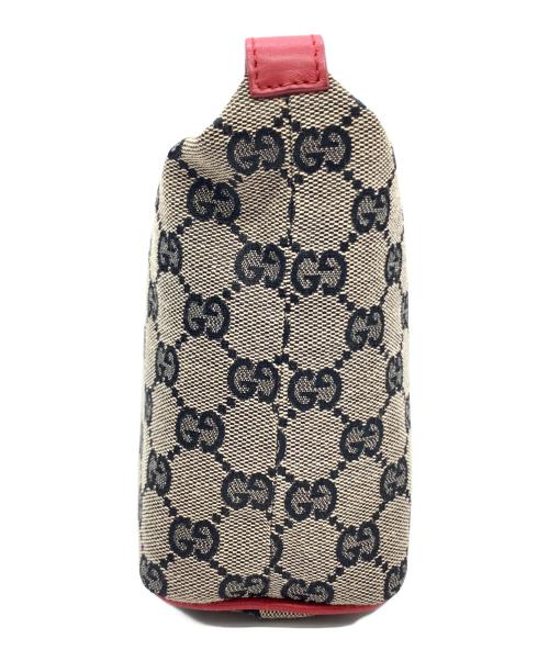 GUCCI（グッチ）GUCCI (グッチ) アクセサリーポーチ ベージュ×レッドの古着・服飾アイテム
