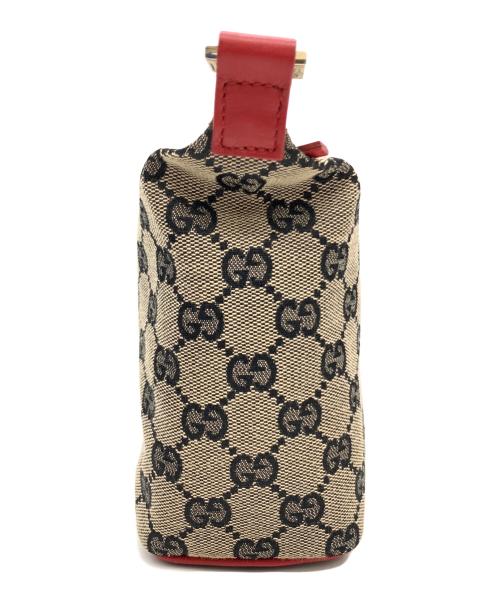 GUCCI（グッチ）GUCCI (グッチ) アクセサリーポーチ ベージュ×レッドの古着・服飾アイテム