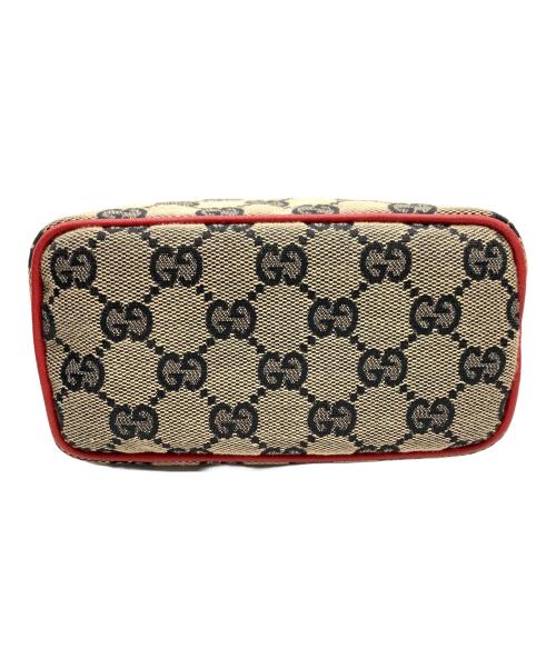 GUCCI（グッチ）GUCCI (グッチ) アクセサリーポーチ ベージュ×レッドの古着・服飾アイテム
