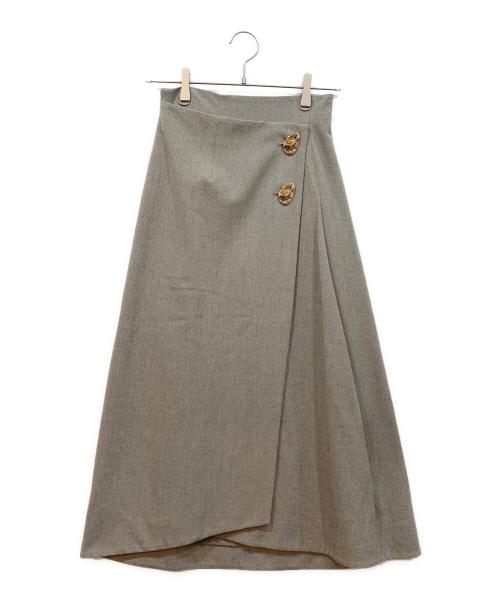 Snidel（スナイデル）Snidel (スナイデル) ラップタックスカート グレー サイズ:SIZE0の古着・服飾アイテム