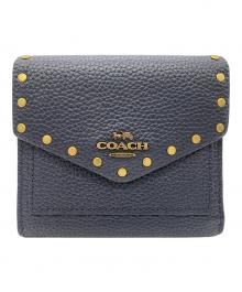 COACH（コーチ）の古着「3つ折り財布」｜ネイビー×ブラウン