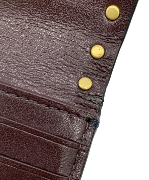 COACH（コーチ）COACH (コーチ) 3つ折り財布 ネイビー×ブラウンの古着・服飾アイテム