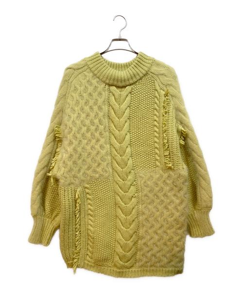 Snidel（スナイデル）Snidel (スナイデル) ケーブルブロッキングニットワンピース イエロー サイズ:Fの古着・服飾アイテム