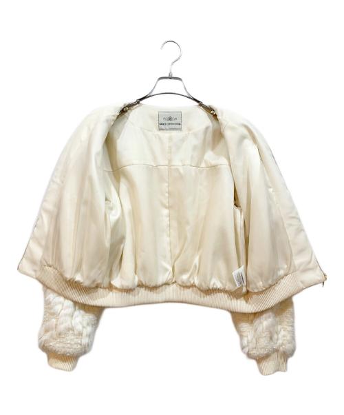 GRACE CONTINENTAL（（グレースコンチネンタル）GRACE CONTINENTAL (（グレースコンチネンタル) ファーツイードジャケット アイボリー サイズ:36の古着・服飾アイテム