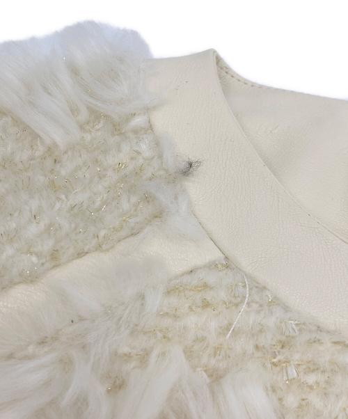 GRACE CONTINENTAL（（グレースコンチネンタル）GRACE CONTINENTAL (（グレースコンチネンタル) ファーツイードジャケット アイボリー サイズ:36の古着・服飾アイテム