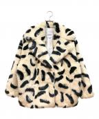 Jakkeジャッキー）の古着「RITA COAT PAINTBRUSH PRINT / ジャケット」｜ブラック×ベージュ
