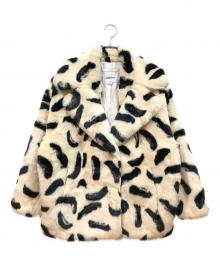 Jakke（ジャッキー）の古着「RITA COAT PAINTBRUSH PRINT / ジャケット」｜ブラック×ベージュ