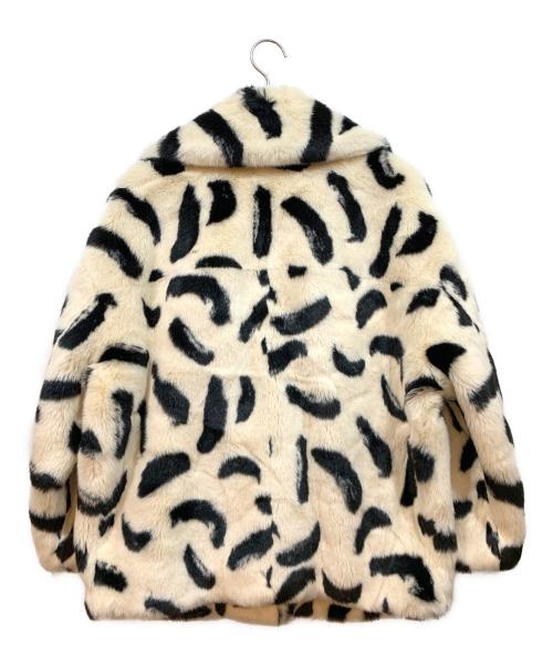 Jakke（ジャッキー）Jakke (ジャッキー) RITA COAT PAINTBRUSH PRINT / ジャケット ブラック×ベージュ サイズ:Sの古着・服飾アイテム