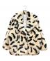 Jakke（ジャッキー）の古着「RITA COAT PAINTBRUSH PRINT / ジャケット」｜ブラック×ベージュ