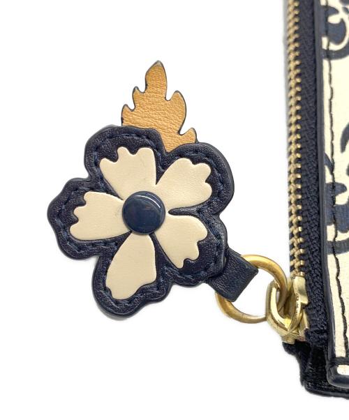 TORY BURCH（トリーバーチ）TORY BURCH (トリーバーチ) カードケース ブラック×ベージュの古着・服飾アイテム