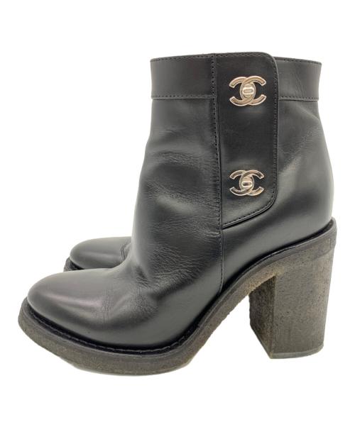 CHANEL（シャネル）CHANEL (シャネル) サイドジップブーツ ブラック サイズ:36 1/2の古着・服飾アイテム