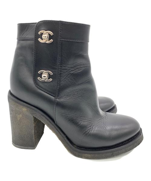 CHANEL（シャネル）CHANEL (シャネル) サイドジップブーツ ブラック サイズ:36 1/2の古着・服飾アイテム