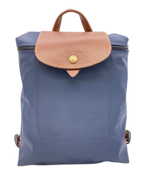 LONGCHAMP（ロンシャン）LONGCHAMP (ロンシャン) プリアージュ・リュック ブラウン×ネイビーの古着・服飾アイテム