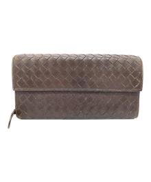 BOTTEGA VENETA（ボッテガベネタ）の古着「イントレチャート / 長財布」｜ブラウン