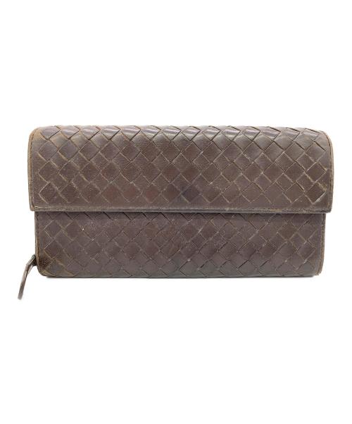 BOTTEGA VENETA（ボッテガベネタ）BOTTEGA VENETA (ボッテガベネタ) イントレチャート / 長財布 ブラウンの古着・服飾アイテム