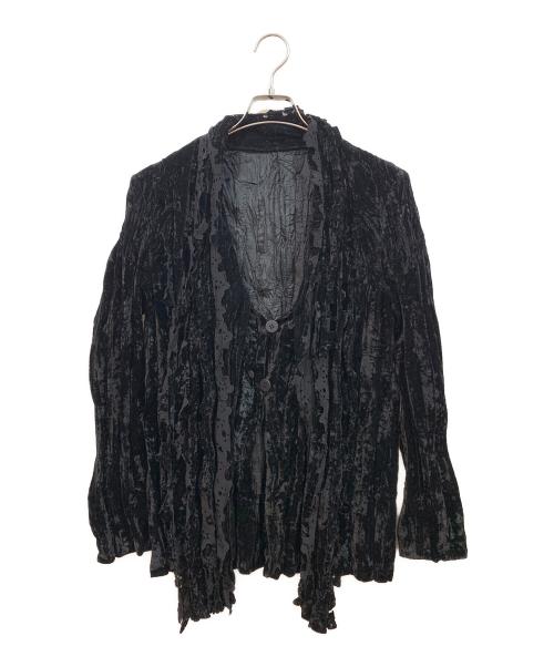 ISSEY MIYAKE（イッセイミヤケ）ISSEY MIYAKE (イッセイミヤケ) 薄手カーディガン ブラック サイズ:2の古着・服飾アイテム