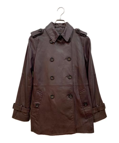 COACH（コーチ）COACH (コーチ) ラムレザーショートトレンチコート パープル サイズ:Mの古着・服飾アイテム