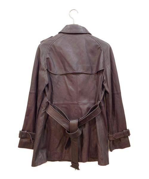 COACH（コーチ）COACH (コーチ) ラムレザーショートトレンチコート パープル サイズ:Mの古着・服飾アイテム