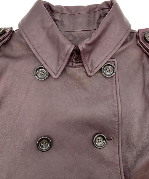 COACH（コーチ）COACH (コーチ) ラムレザーショートトレンチコート パープル サイズ:Mの古着・服飾アイテム