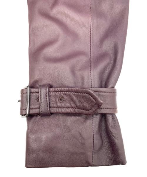 COACH（コーチ）COACH (コーチ) ラムレザーショートトレンチコート パープル サイズ:Mの古着・服飾アイテム
