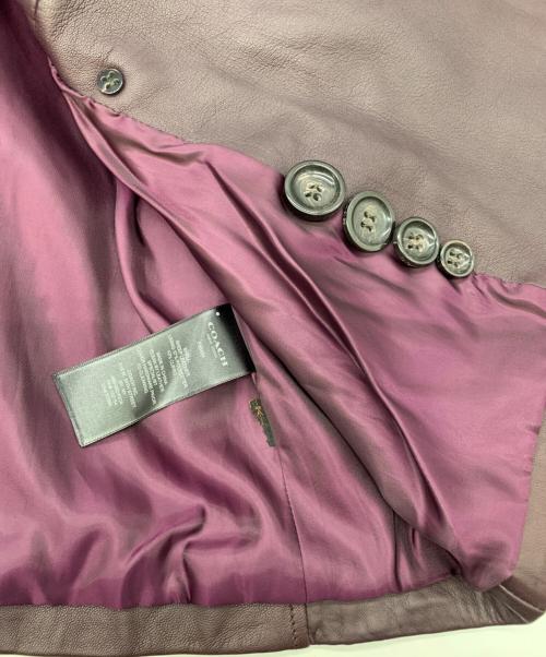 COACH（コーチ）COACH (コーチ) ラムレザーショートトレンチコート パープル サイズ:Mの古着・服飾アイテム