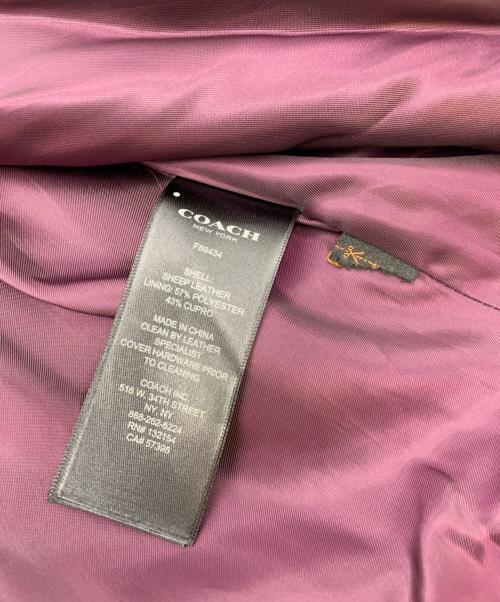COACH（コーチ）COACH (コーチ) ラムレザーショートトレンチコート パープル サイズ:Mの古着・服飾アイテム