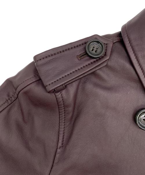 COACH（コーチ）COACH (コーチ) ラムレザーショートトレンチコート パープル サイズ:Mの古着・服飾アイテム