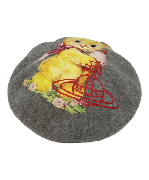 Vivienne Westwood（ヴィヴィアンウエストウッド）Vivienne Westwood (ヴィヴィアンウエストウッド) ベレー帽 グレー サイズ:Mの古着・服飾アイテム