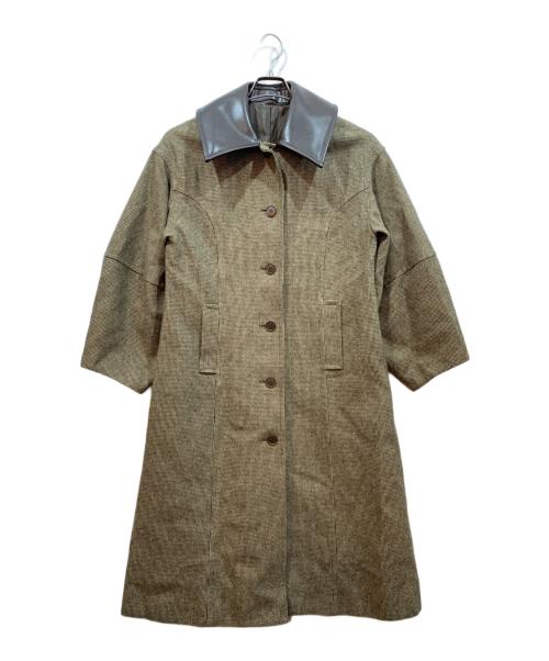 Acka.（エーシーケーエー）Acka. (エーシーケーエー) 切替襟ロングコート ブラウン サイズ:2の古着・服飾アイテム