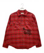 OFFWHITEオフホワイト）の古着「長袖シャツ」｜レッド×ブラック