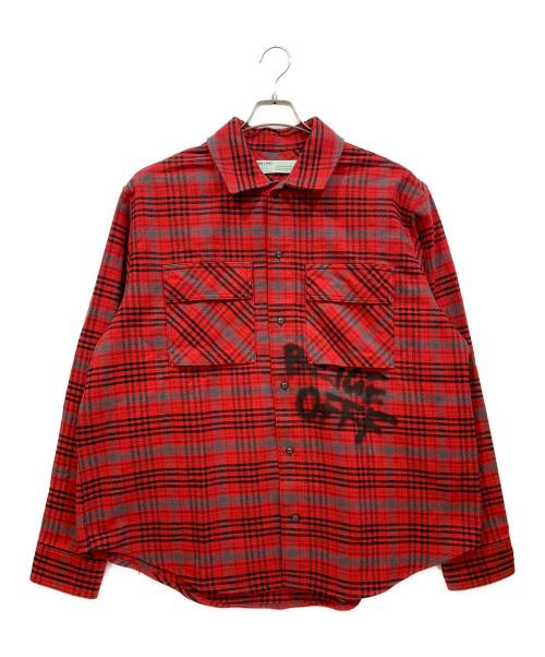 OFFWHITE（オフホワイト）OFFWHITE (オフホワイト) 長袖シャツ レッド×ブラック サイズ:Sの古着・服飾アイテム