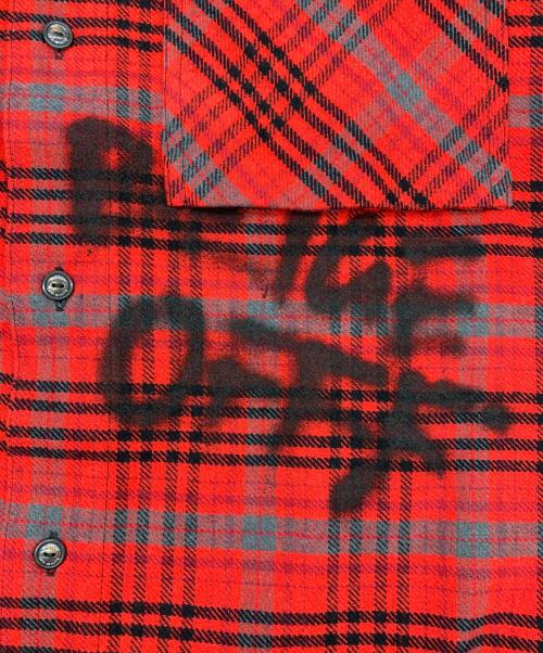 OFFWHITE（オフホワイト）OFFWHITE (オフホワイト) 長袖シャツ レッド×ブラック サイズ:Sの古着・服飾アイテム