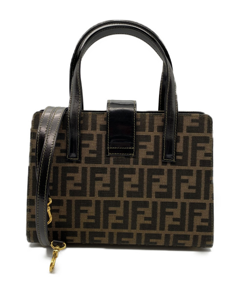 FENDI（フェンディ）FENDI (フェンディ) 2WAYハンドバッグ ブラック×ブラウン サイズ:- ズッカ 旧仕様モデルの古着・服飾アイテム