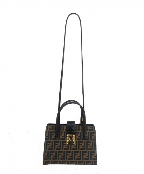 FENDI（フェンディ）FENDI (フェンディ) 2WAYハンドバッグ ブラック×ブラウン サイズ:- ズッカ 旧仕様モデルの古着・服飾アイテム