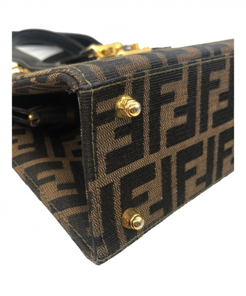 FENDI（フェンディ）FENDI (フェンディ) 2WAYハンドバッグ ブラック×ブラウン サイズ:- ズッカ 旧仕様モデルの古着・服飾アイテム