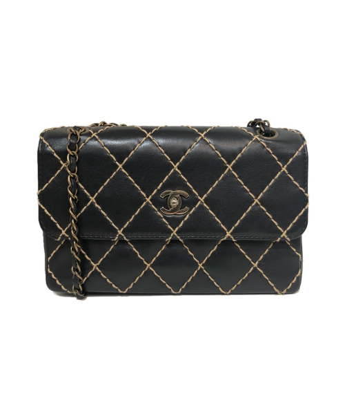 CHANEL（シャネル）CHANEL (シャネル) チェーンショルダーバッグ ブラック サイズ:- ワイルドステッチ 6368357の古着・服飾アイテム