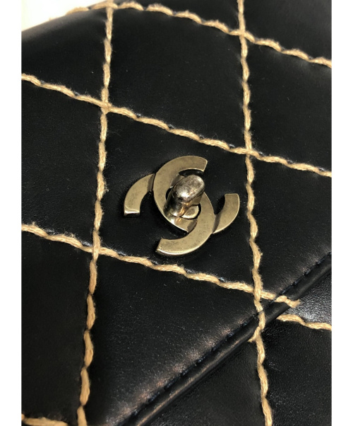 CHANEL（シャネル）CHANEL (シャネル) チェーンショルダーバッグ ブラック サイズ:- ワイルドステッチ 6368357の古着・服飾アイテム