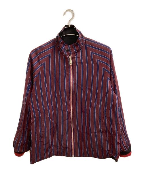 COGNOMEN（コグノーメン）COGNOMEN (コグノーメン) WOOL×CUPRO HARIINGTON JACKET ブラック×ワインレッド サイズ:記載なしの古着・服飾アイテム