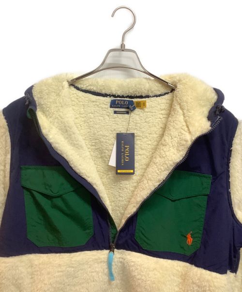RALPH LAUREN（ラルフローレン）RALPH LAUREN (ラルフローレン) ハーフジップフリースジャケット ホワイト×ネイビー サイズ:XL 未使用品の古着・服飾アイテム