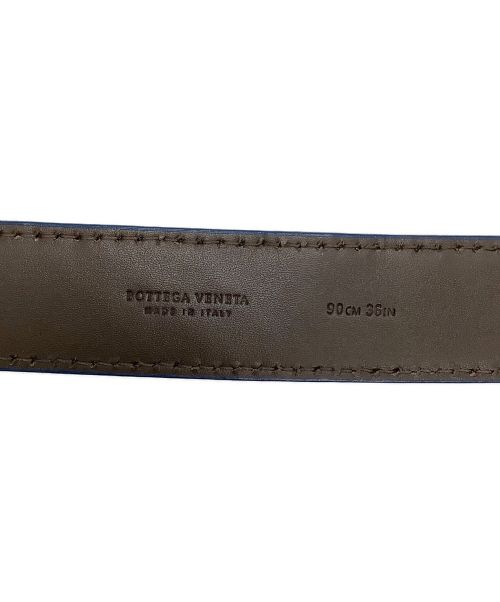 BOTTEGA VENETA（ボッテガベネタ）BOTTEGA VENETA (ボッテガベネタ) レザーベルト イントレチャート ブルー ブルーの古着・服飾アイテム