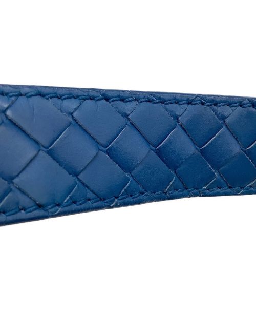 BOTTEGA VENETA（ボッテガベネタ）BOTTEGA VENETA (ボッテガベネタ) レザーベルト イントレチャート ブルー ブルーの古着・服飾アイテム