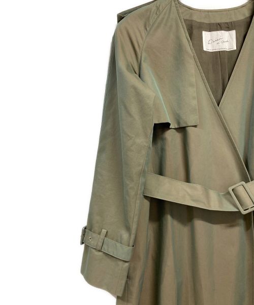 Dessin de mode（デッサンデモード）Dessin de mode (デッサンデモード) ノーカラートレンチコート グリーン サイズ:2の古着・服飾アイテム