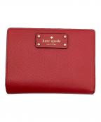 Kate Spadeケイトスペード）の古着「レザープレート 2つ折り財布」｜レッド