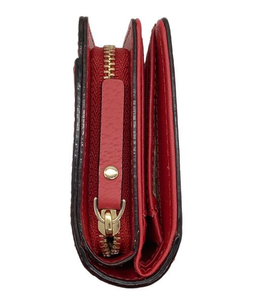 Kate Spade（ケイトスペード）Kate Spade (ケイトスペード) レザープレート 2つ折り財布 レッドの古着・服飾アイテム