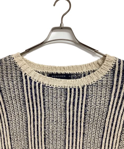 COGNOMEN（コグノーメン）COGNOMEN (コグノーメン) ニット ホワイト×ブルー サイズ:Mの古着・服飾アイテム