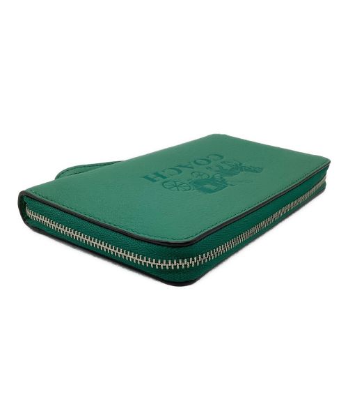 COACH（コーチ）COACH (コーチ) ホースアンドキャリッジ長財布 グリーンの古着・服飾アイテム