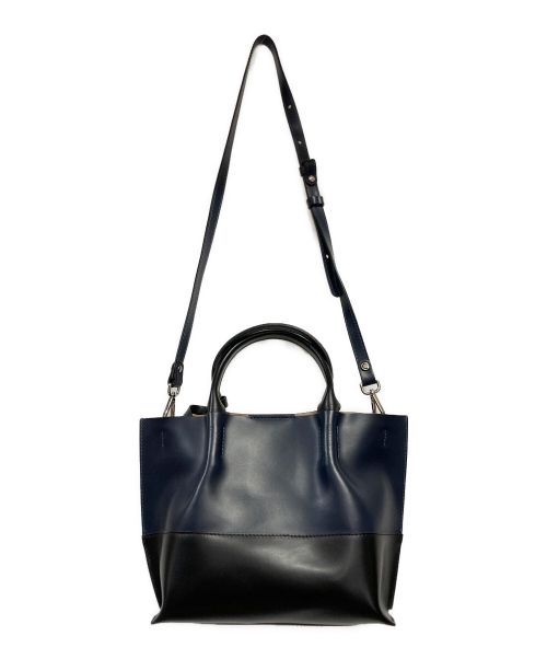 GIANNI CHIARINI（ジャンニ キアリーニ）GIANNI CHIARINI (ジャンニ キアリーニ) 2WAYショルダーバッグ ネイビー×ブラックの古着・服飾アイテム